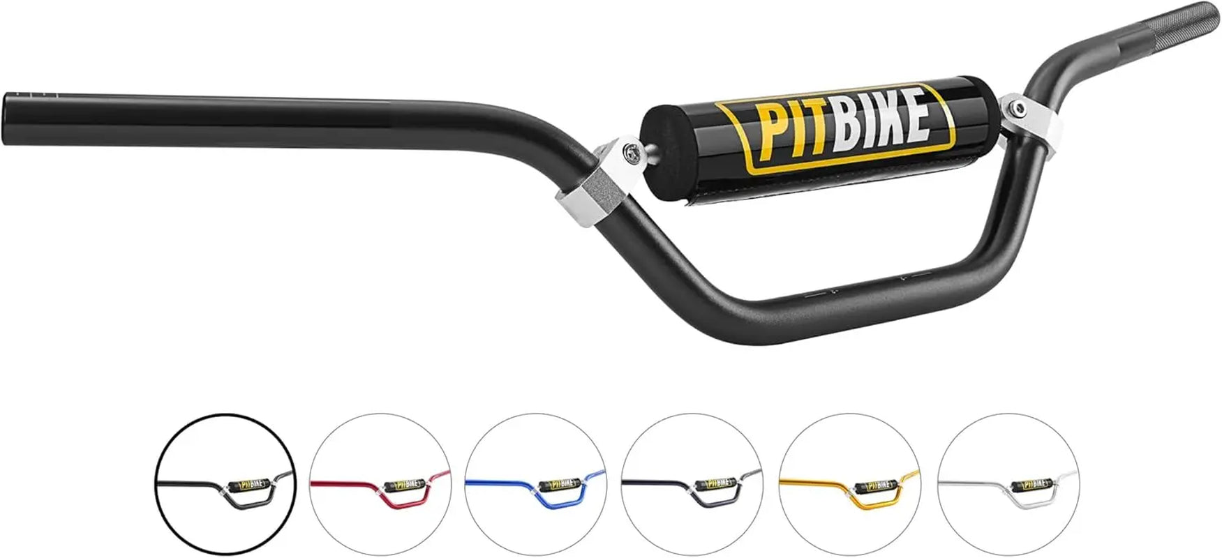 Voltrix Racing 7/8" Mid-Rise Motorcycle Handlebars with Crossbar Pad – Universal Dirt Bike, Pit Bike & Mini Bike Handlebar Kit