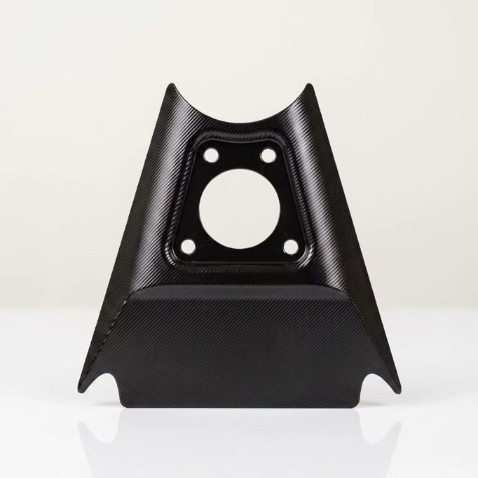 Heybike Villain ignition cover in black, front view