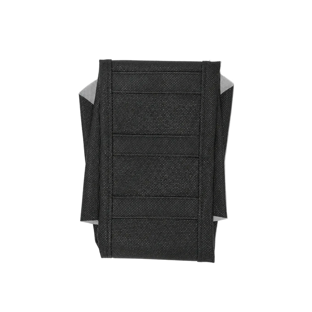 Black Ionra grip seat cover showing underside and stitching