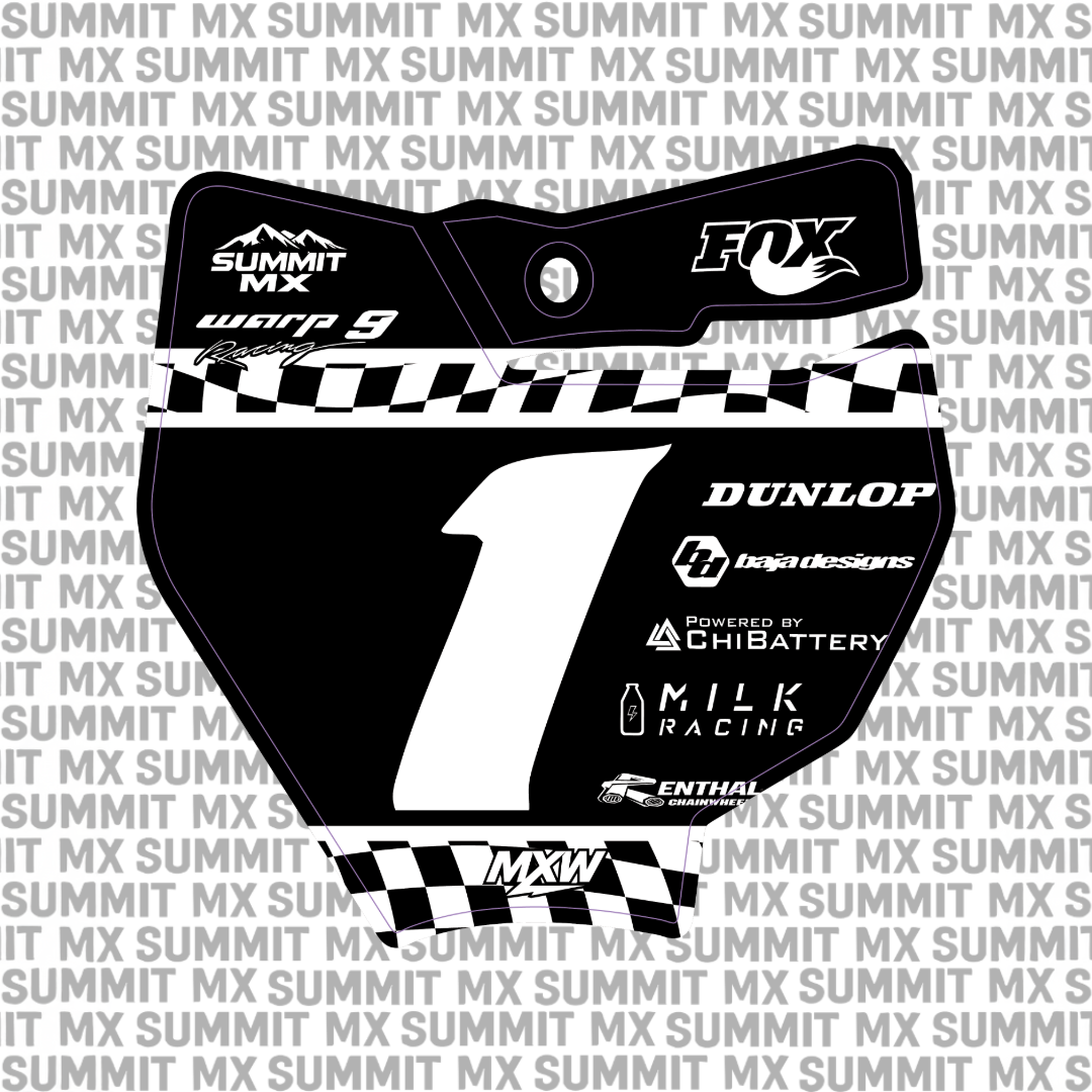 Checkered flag number plate decal style