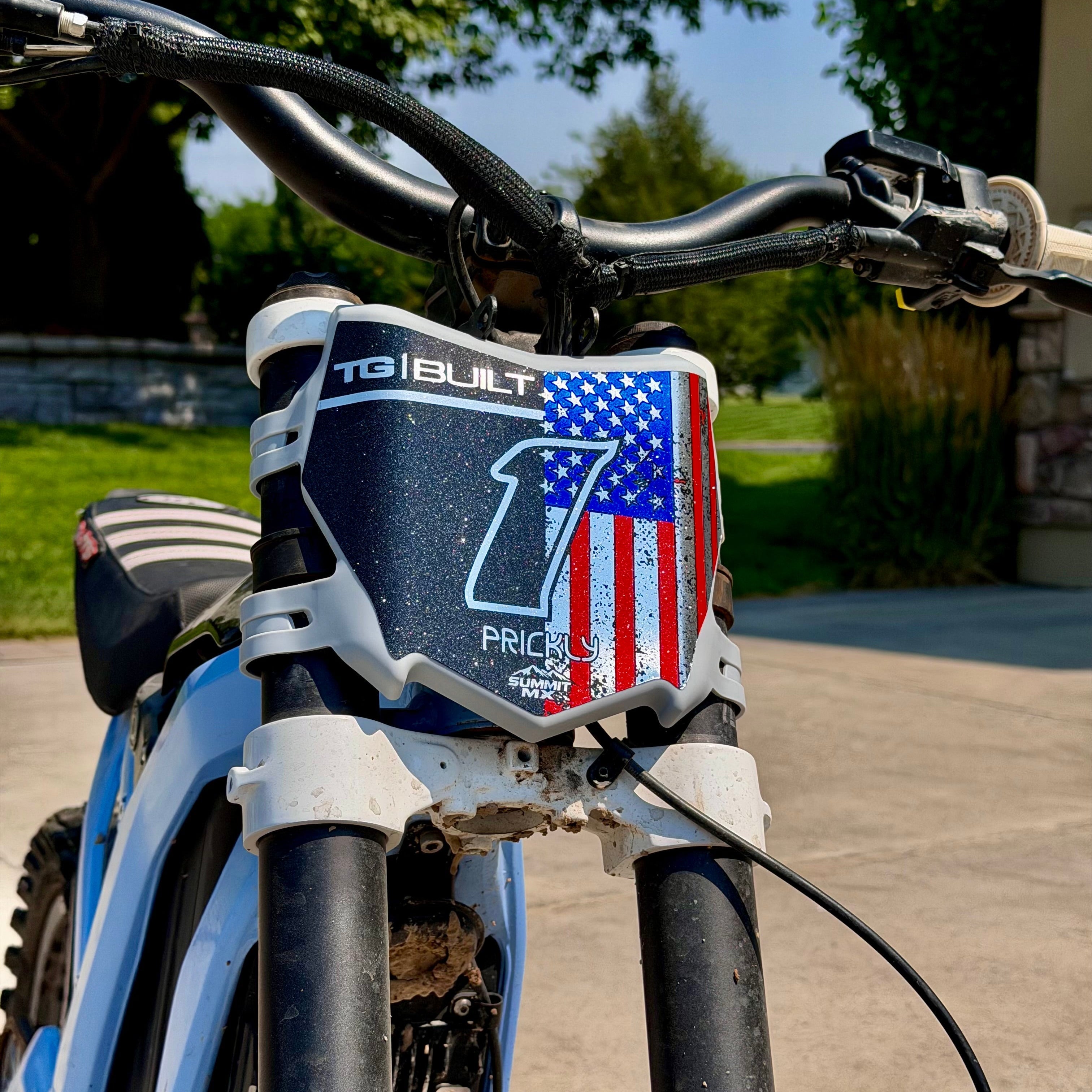 Full-color Stars and Stripes number plate decal