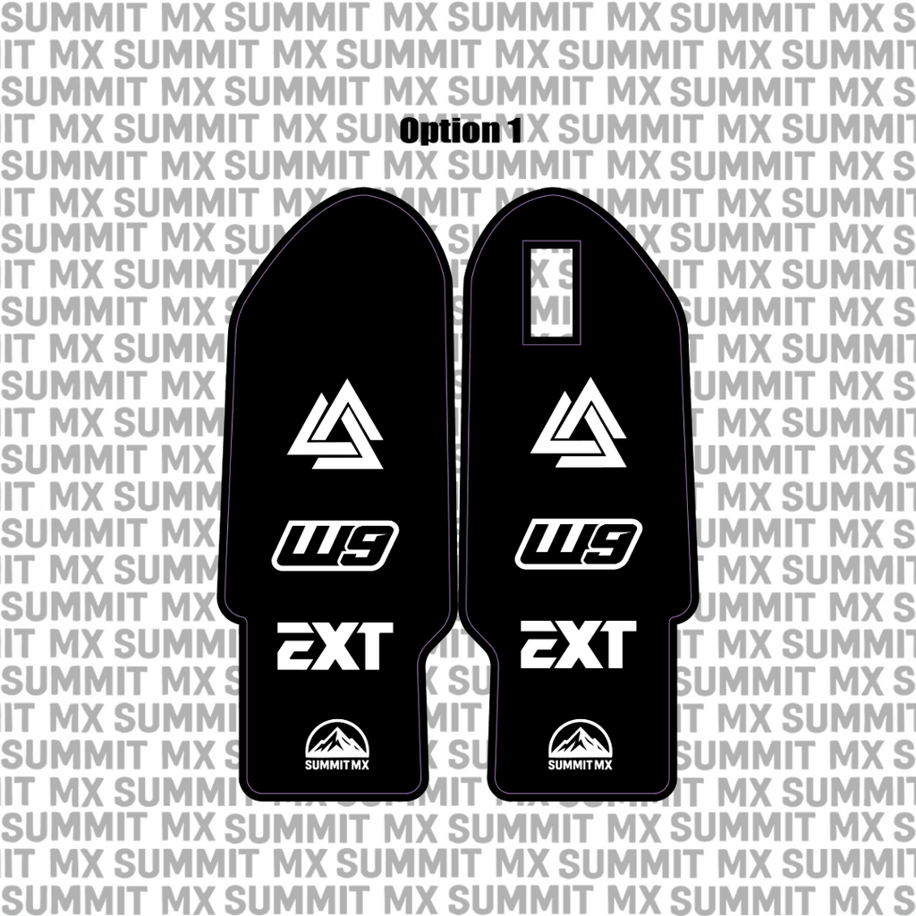 EXT fork guard graphics for electric dirt bikes