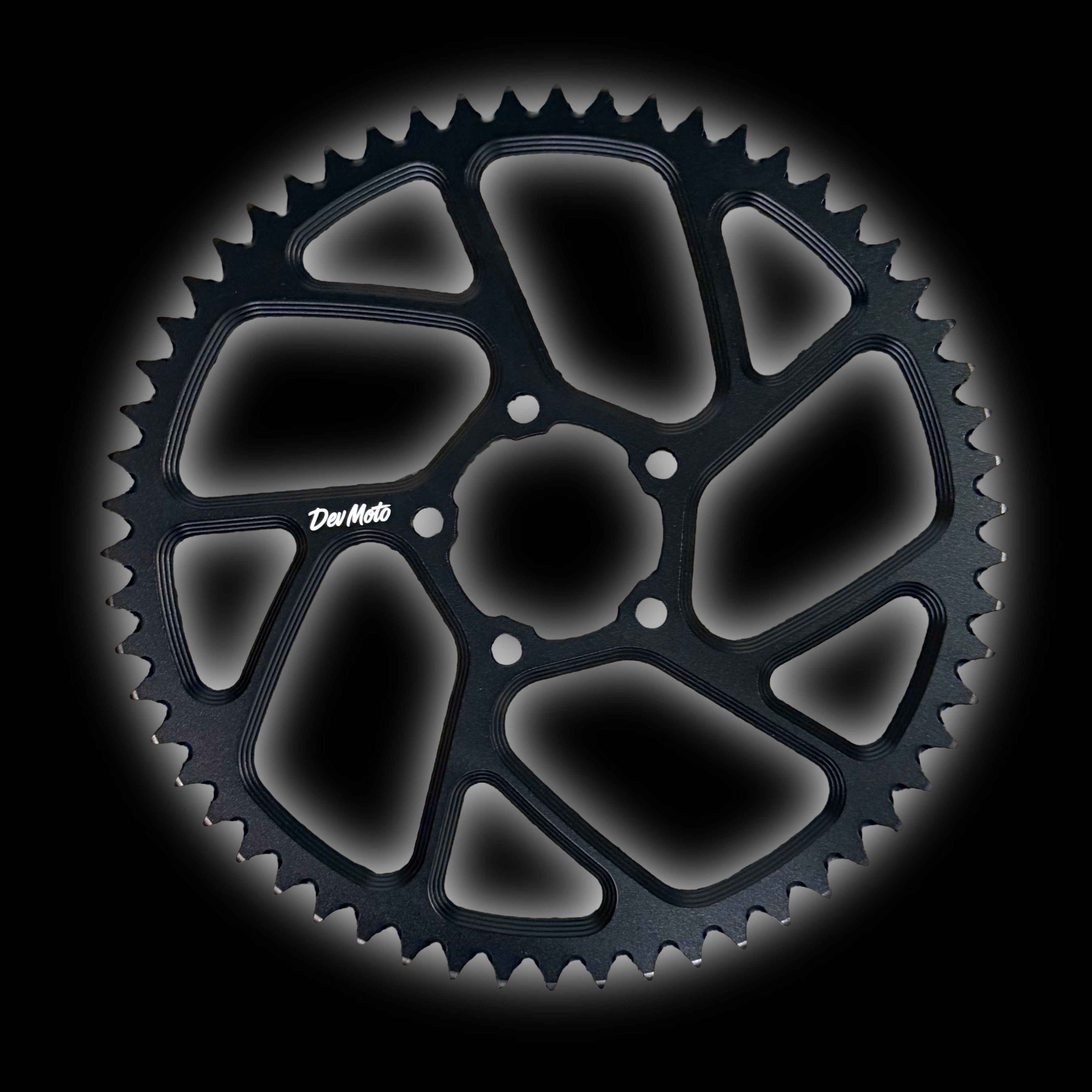 Upgraded 58-tooth electric motorcycle sprocket detail