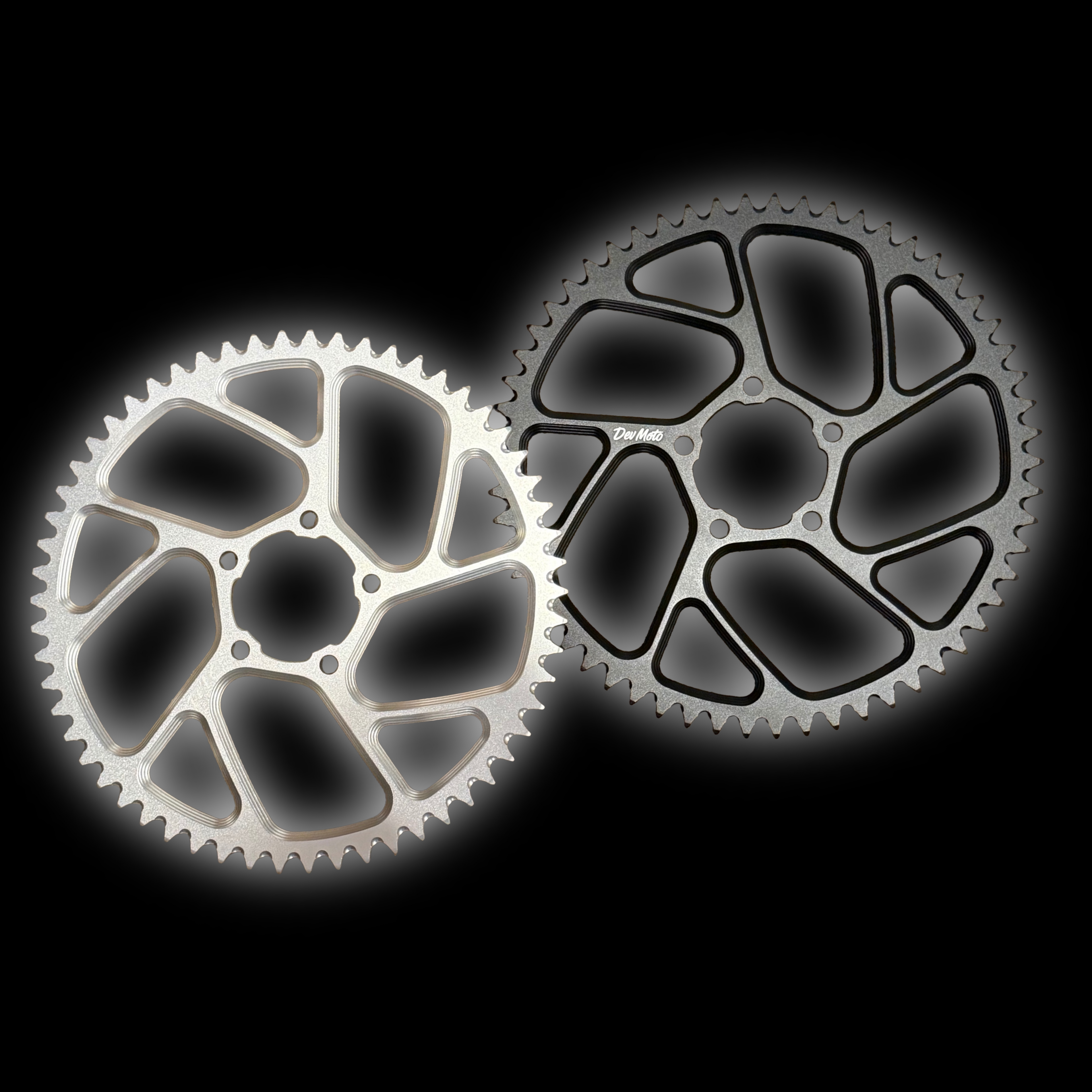 Black 58-tooth e-moto sprocket side view