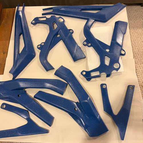 Custom painted Surron LBX frame guards