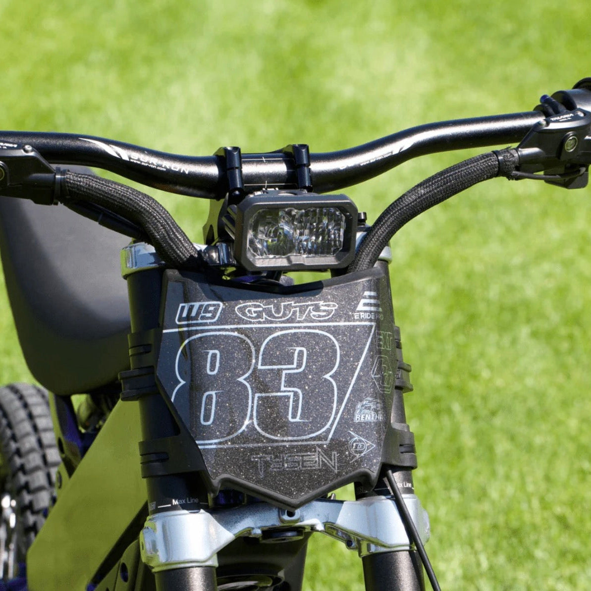 Cable covers and heavy-duty zip ties for e-moto wiring