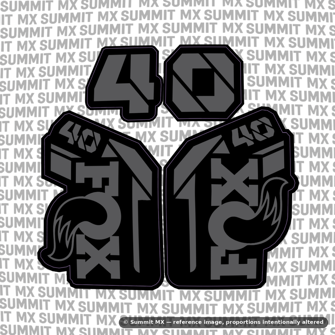 Fox 40 fork tube graphics detail