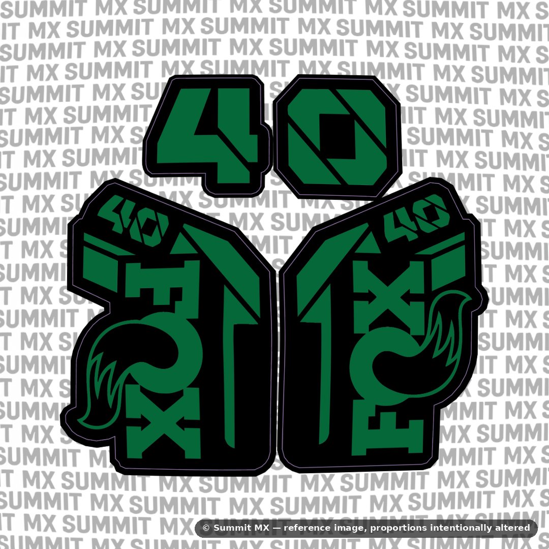Custom-style Fox 40 fork tube decals