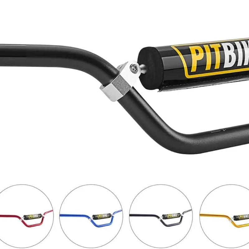 Voltrix Racing 7/8" Mid-Rise Motorcycle Handlebars with Crossbar Pad – Universal Dirt Bike, Pit Bike & Mini Bike Handlebar Kit